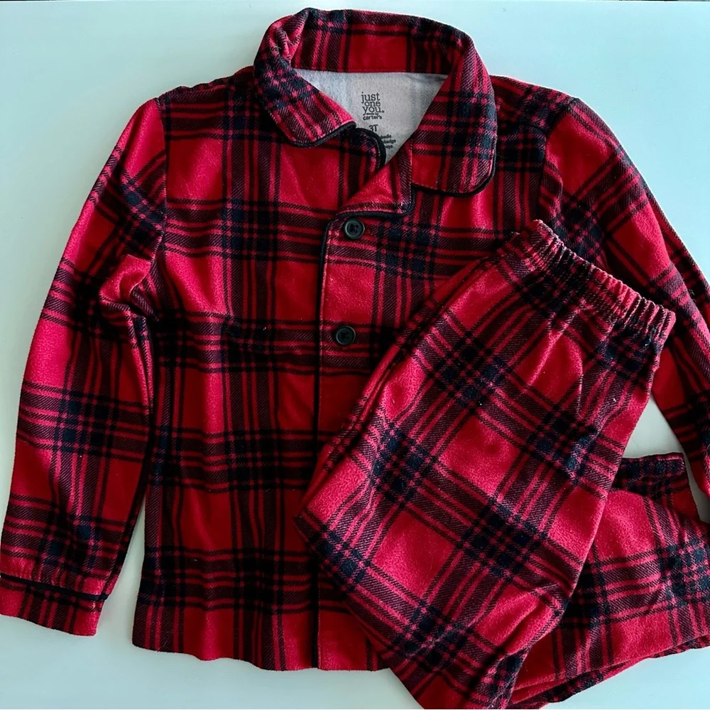 Toddler Plaid Button Down Pajama Set - Picture 1 of 6